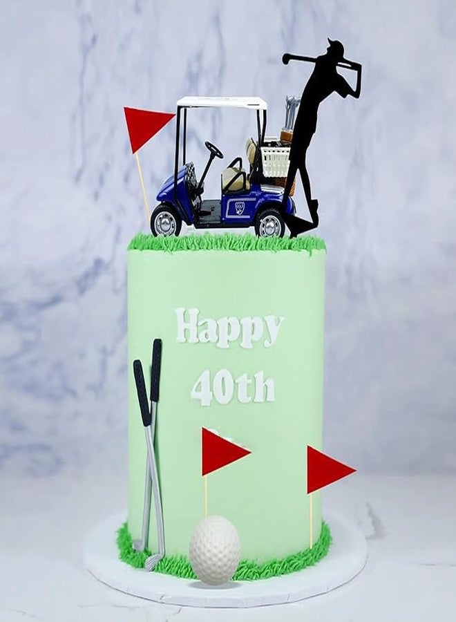 TOSPARTY Golf Cake Decorations Heading for The Blue Cake Topper Birthday Decorations for Golfers with Cart Flag Golf Ball for Men Sport Golf Theme Party Supply - Image 4